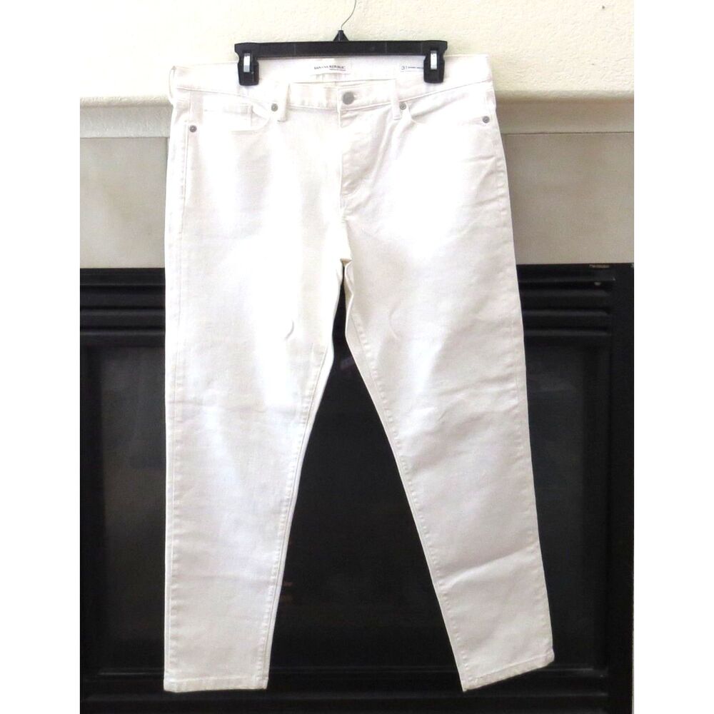 Banana Republic Women's Premium Denim White Skinny Ankle 31 EUC - Picture 3 of 11